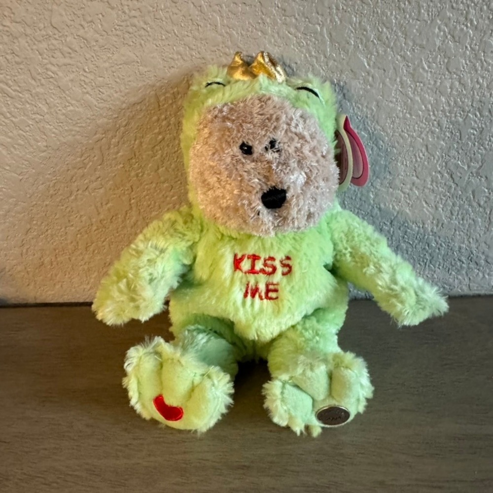 Starbucks Bearista Bear 29th Edition‎ Frog Plush Toy Kiss Me Green
